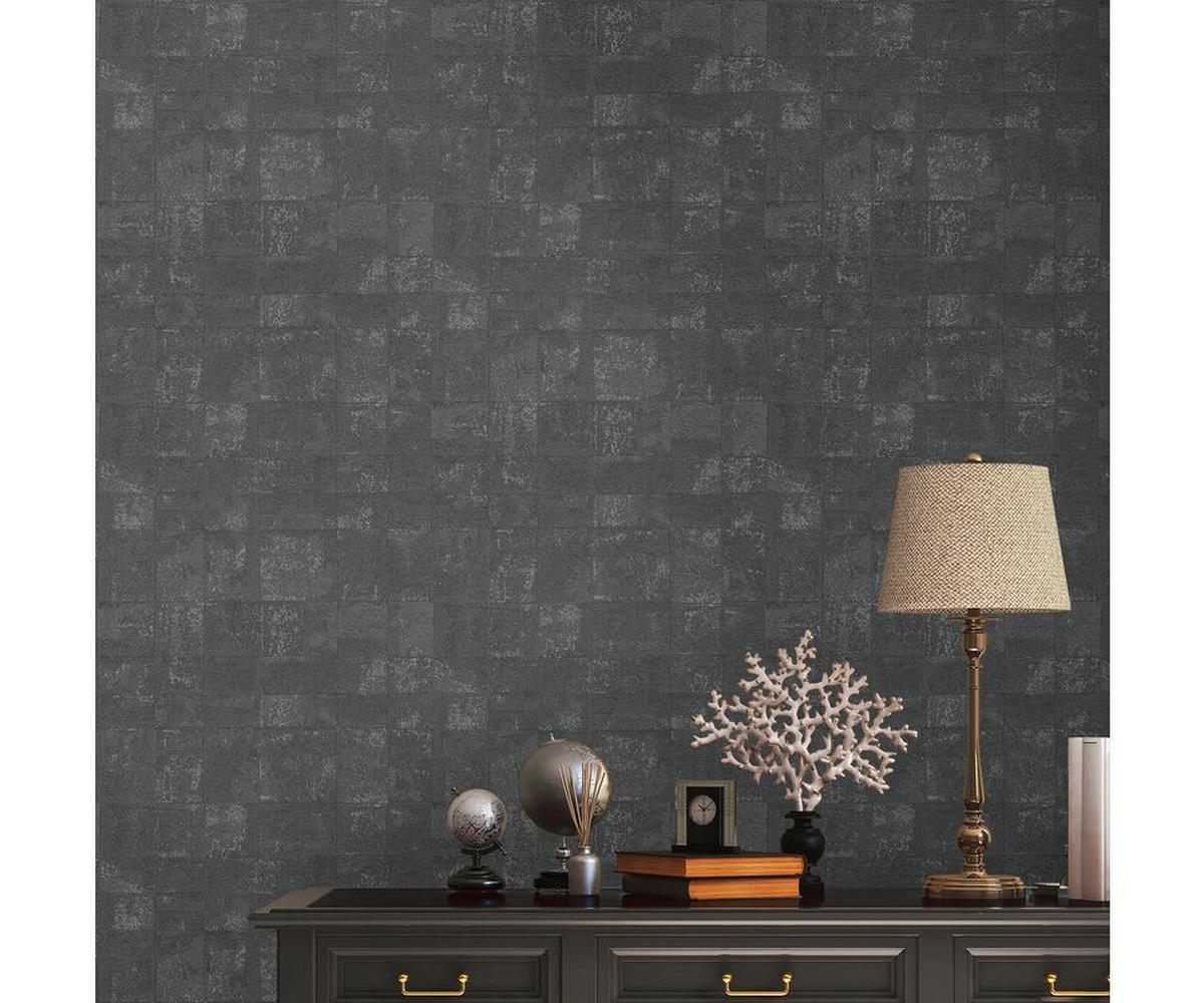VLIESTAPETE Schwarz 53/1005 cm - Schwarz, Textil (53/1cm) - KUNSTLOFT