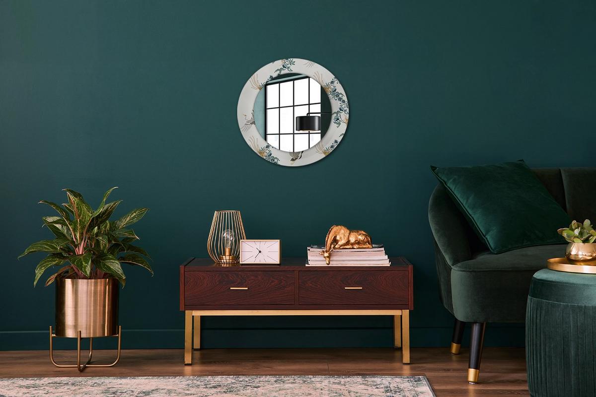 SPIEGEL Rund Ø 50 cm mit Aufdruck - Multicolor, Glas (50/50/0.4cm) - Wallfluent