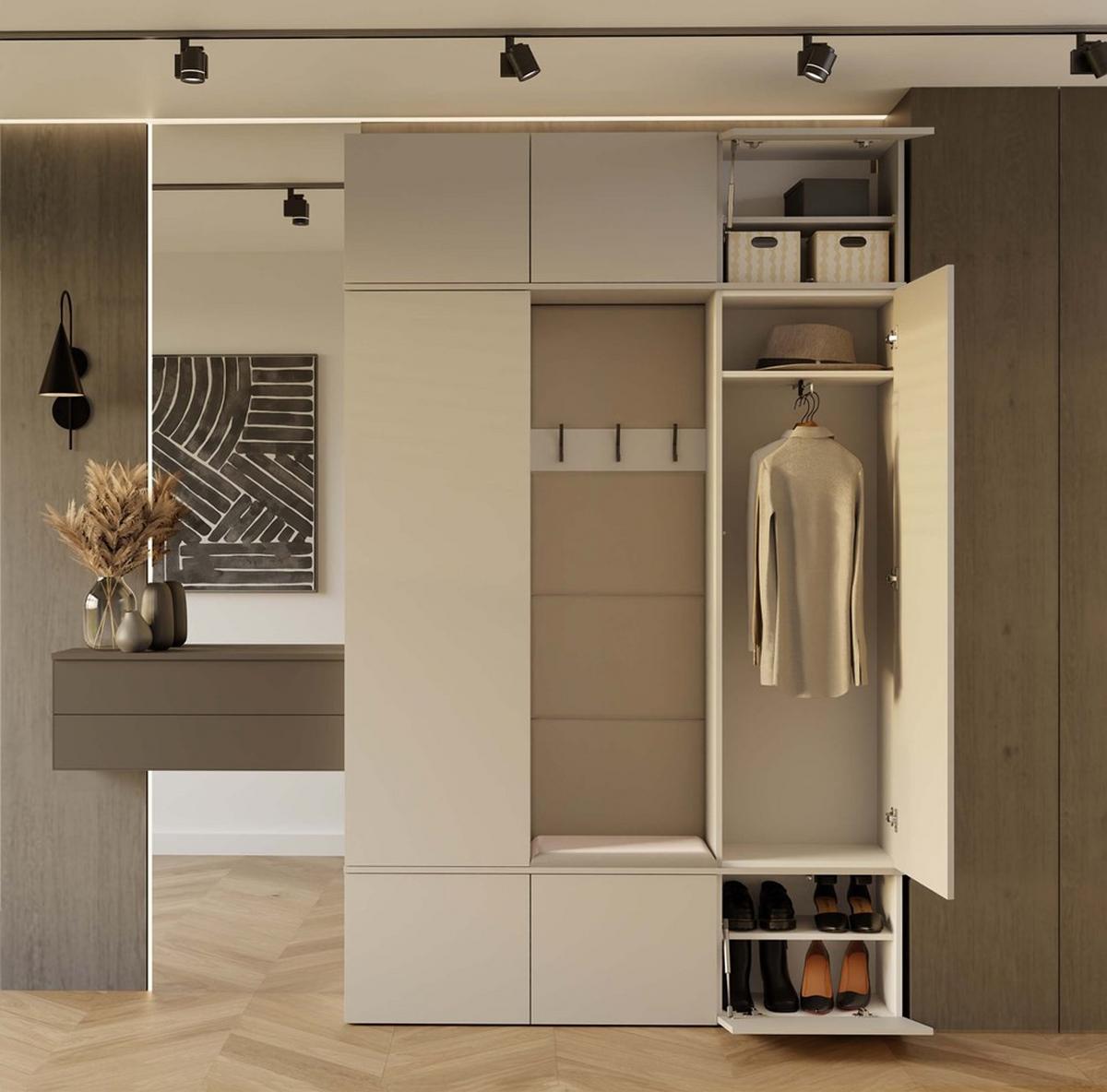 GARDEROBENSCHRANK modern, Schrank Set Kleiderschrank - Schuhschrank Kaschmir 150/238/35 - Kaschmir, Holzwerkstoff (150/238/35cm) - RAUMHIRSCH FURNITURE