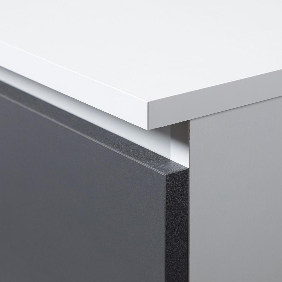 SCHREIBTISCH Weiß, Graphit Grau 77/124/85 - Weiß, Holzwerkstoff (135/50/77cm) - RAUMHIRSCH FURNITURE