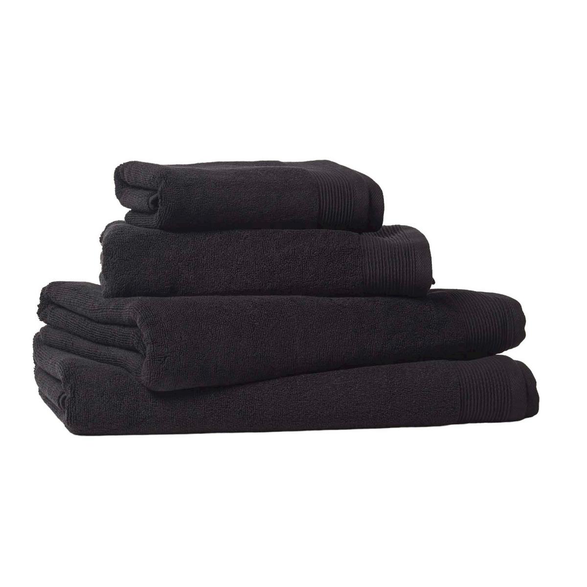 SEIFTUCH Excellence 2er-Set schwarz 30/30 cm - Schwarz, Textil (30/30cm) - Homescapes