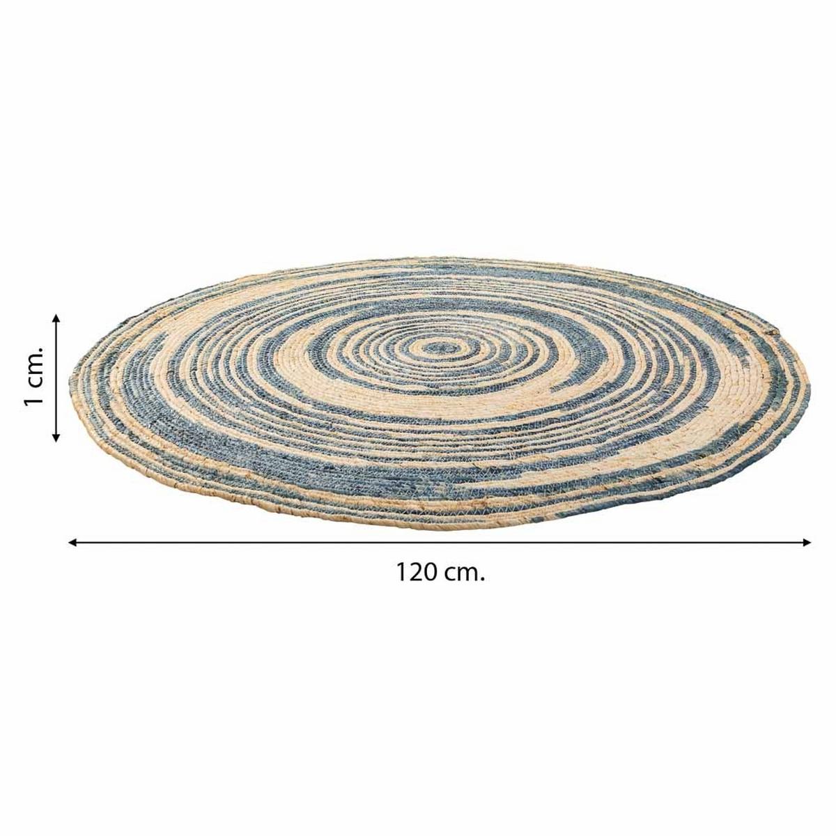 JUTETEPPICH rund, braun, D120x1 cm - Blaugrau/Naturfarben, Naturmaterialien (120/120cm) - Wanderlust