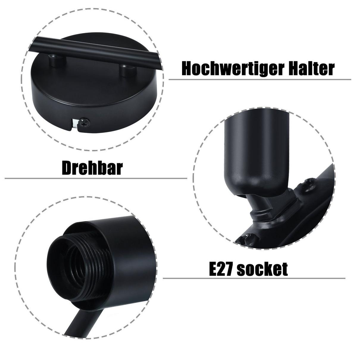 DECKENLEUCHTE Käfig 2-flammig 30/16/21 cm - Schwarz, Metall (30/16/21cm) - Nettlife