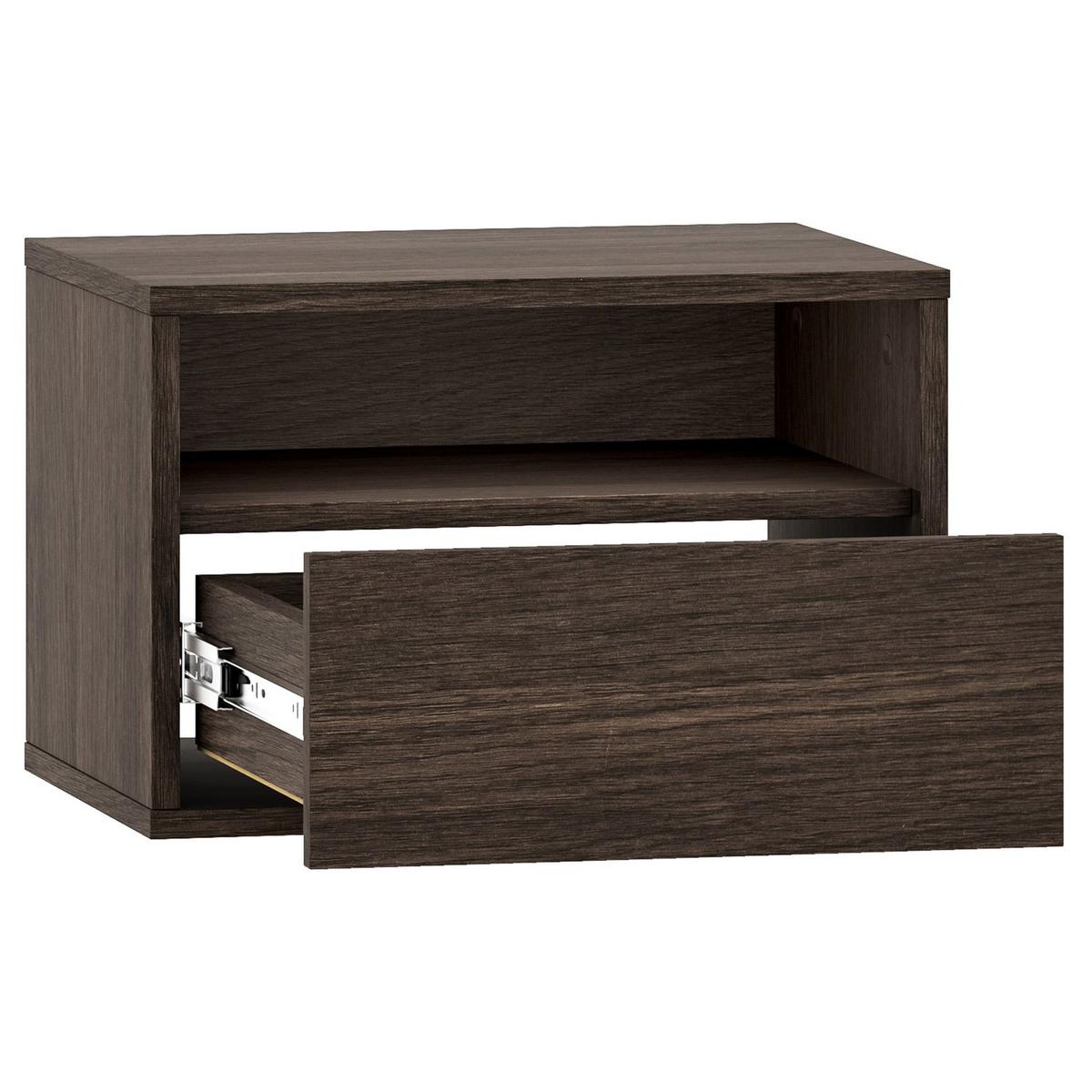 NACHTTISCH HEGGERS Eiche Dunin 45 cm - Dunkelbraun/Goldfarben, Holzwerkstoff (45/30/33cm) - Selsey
