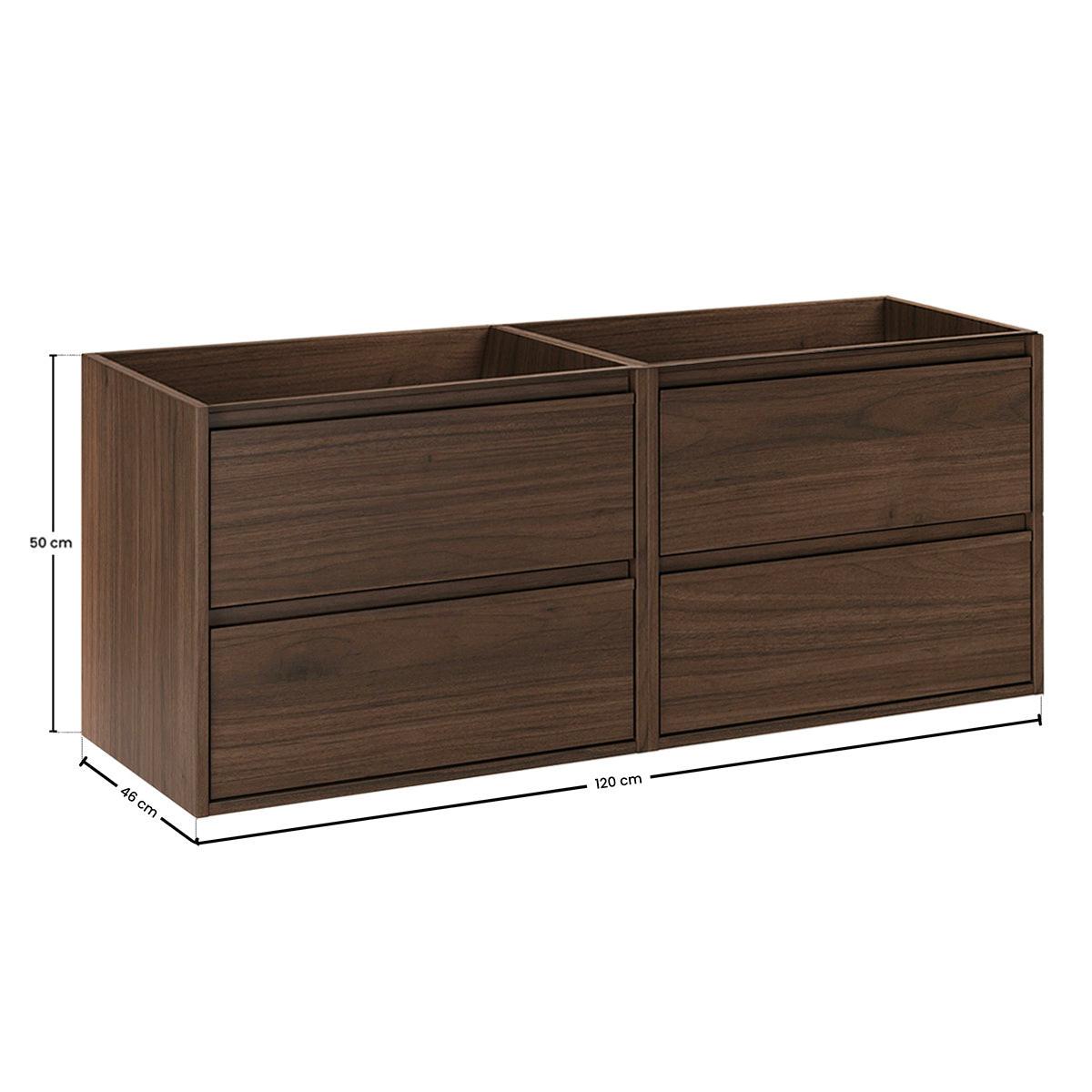 WASCHTISCHUNTERSCHRANK 120cm Dunkles Holz - Dunkelbraun, Holzwerkstoff (120/50/46cm) - Petits-meubles