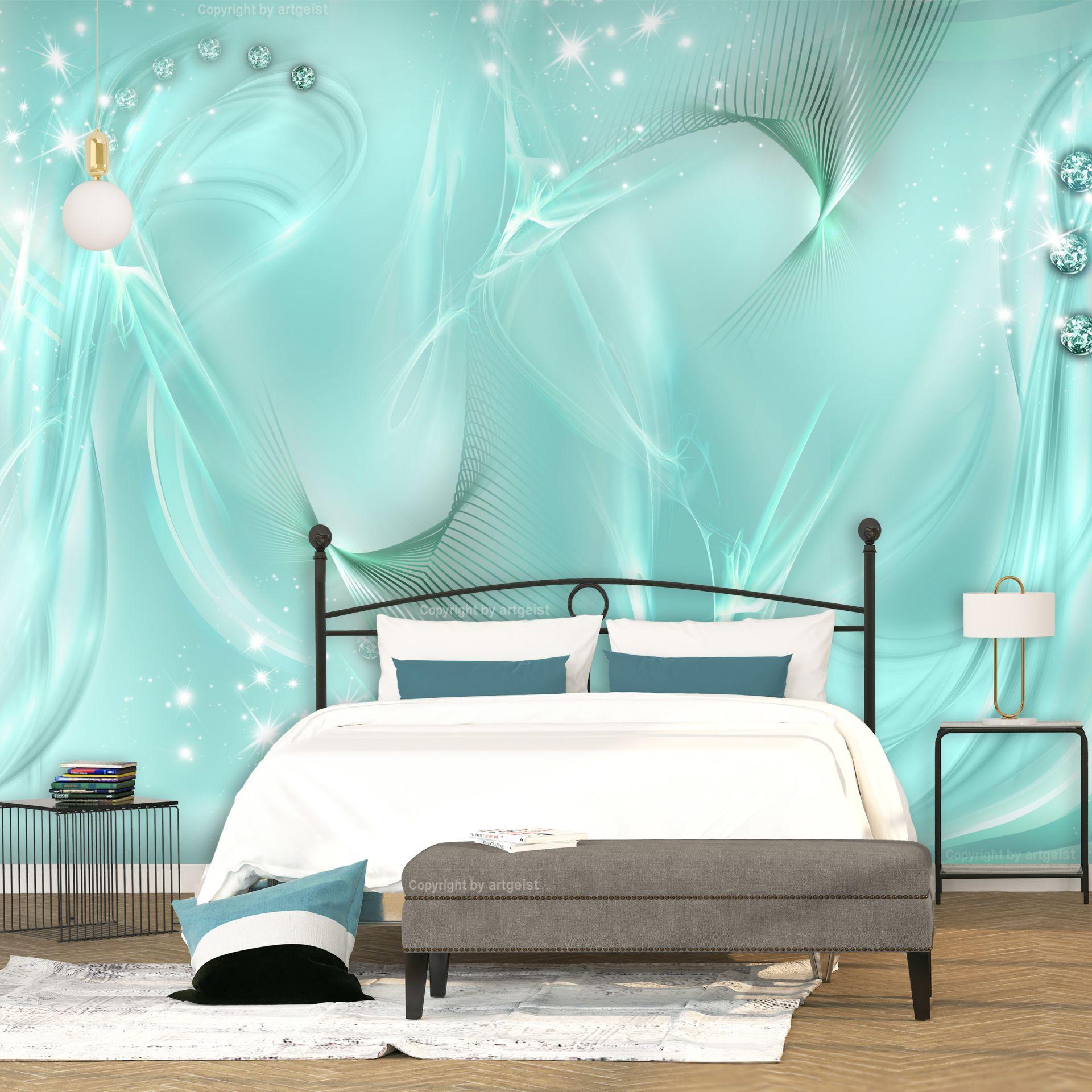 SELBSTKLEBENDE FOTOTAPETE 441/315 cm - Weiß/Grün, Kunststoff/Textil (441/1cm) - KUNSTLOFT