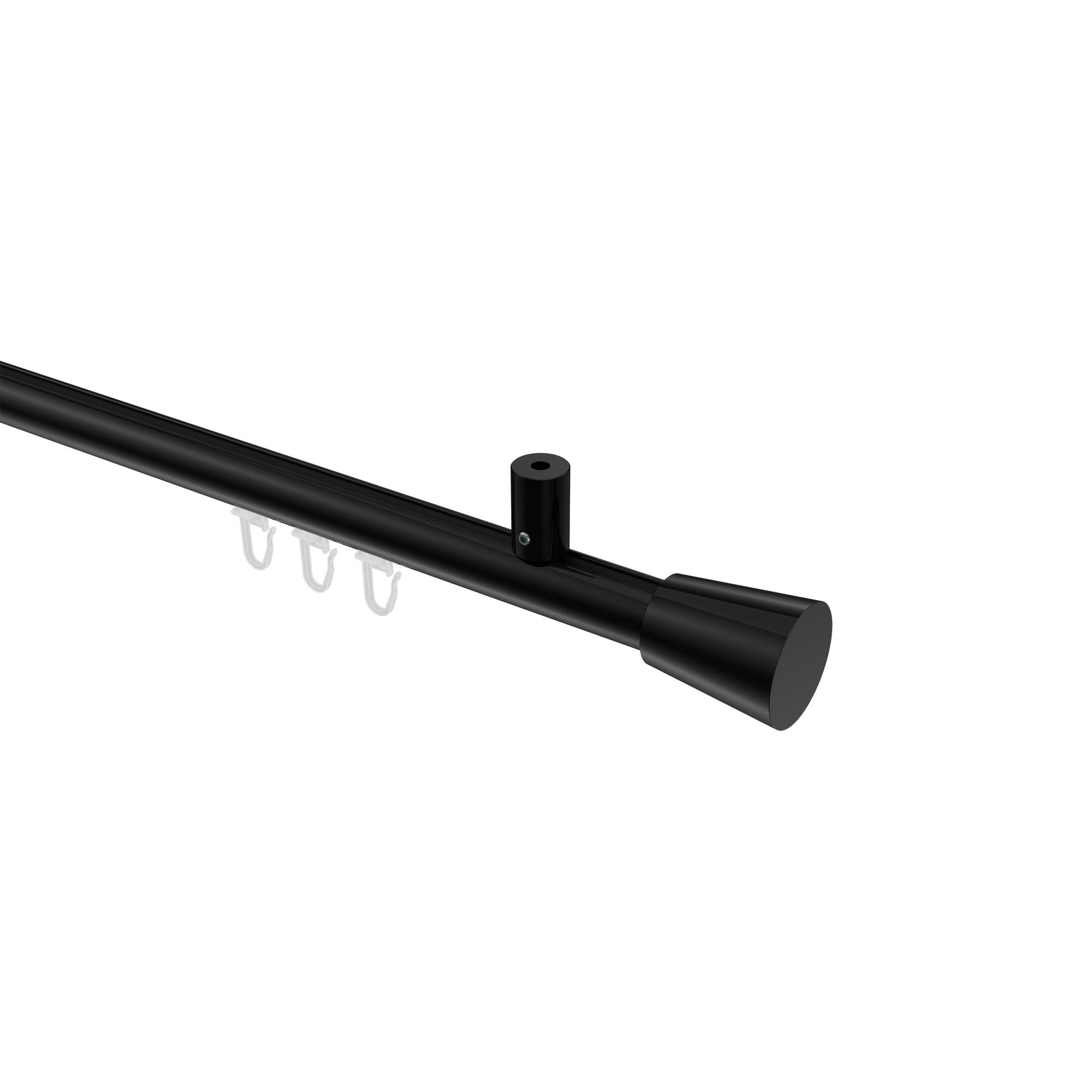 GARDINENSTANGE INNENLAUF Sonius Sitra 120 cm, 1-läufig, 20 mm Ø Schwarz - Schwarz, Metall (120cm) - INTERDECO