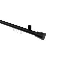 GARDINENSTANGE INNENLAUF Sonius Sitra 120 cm, 1-läufig, 20 mm Ø Schwarz - Schwarz, Metall (120cm) - INTERDECO