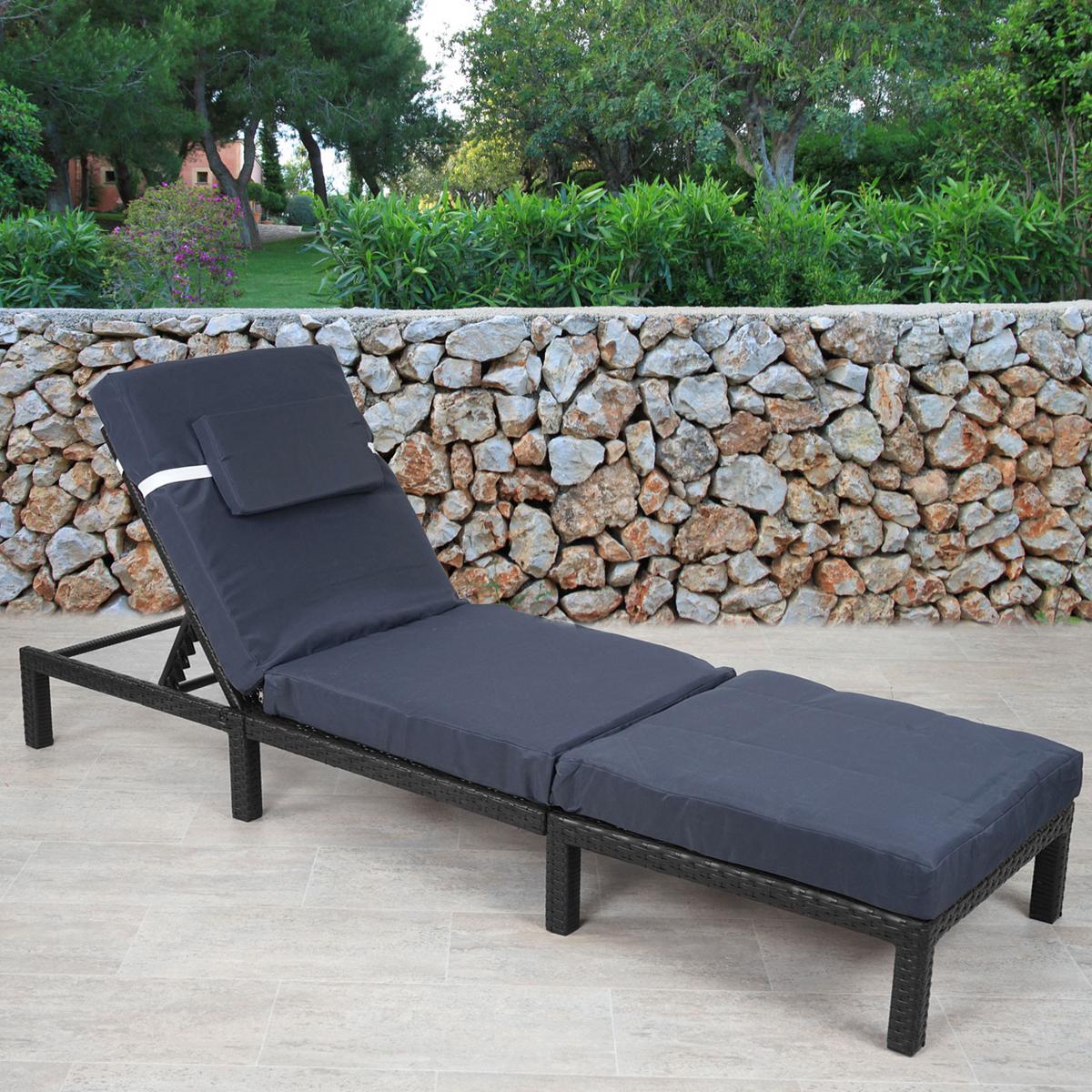 SONNENLIEGE Anthrazit, Grau - Anthrazit/Grau, Kunststoff (60/71/198cm) - MCW