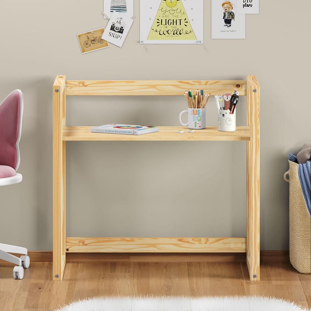 KINDERSCHREIBTISCH SUZA - Naturfarben, Holz (80/75/47cm) - IDIMEX