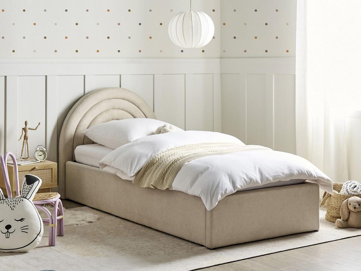 KINDERBETT mit Stauraum 90x200 cm Beige Anet - Beige, Textil (90/200cm) - Beliani