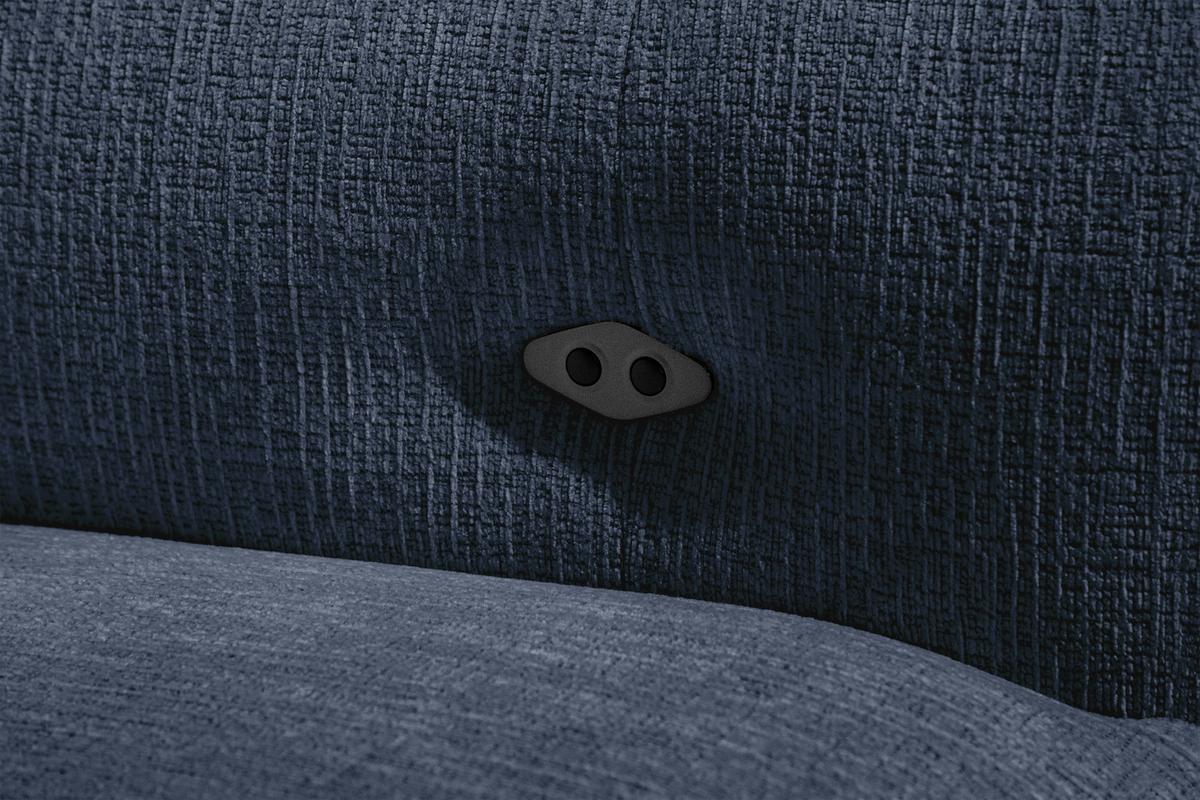 ECKSOFA SVEN 3-Sitzer, 1 Relax XL, verstellbare Kopfstützen, navy blue - Schwarz/Dunkelblau, Holzwerkstoff/Textil (256/163cm) - Wozimo