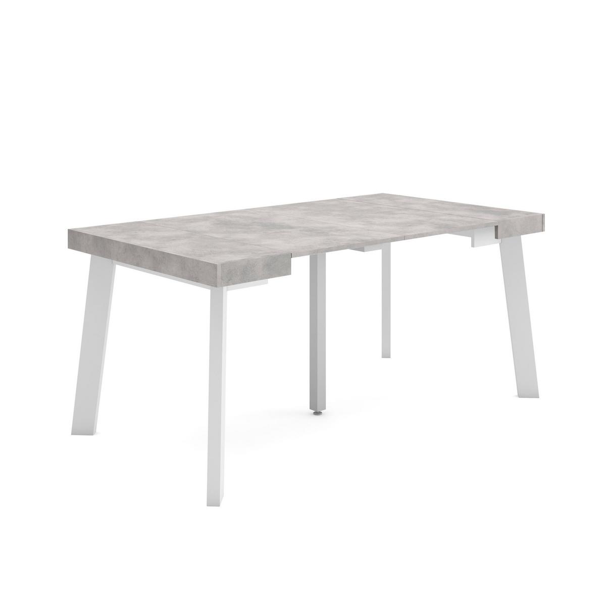 KONSOLENTISCH ausziehbar 58 bis 160cm, für 8 Gäste, zementgrau, 90/58/73cm - Grau, Holzwerkstoff (90/160/73cm) - Skraut Home