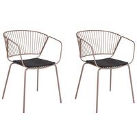 METALLSTUHL 2er-Set Beige Rigby - Beige/Schwarz, Metall (54/77/49cm) - Beliani