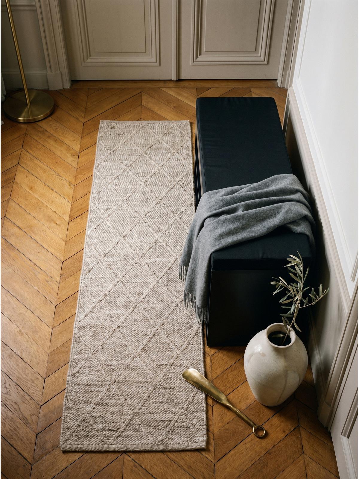 GARDEROBENBANK BASILICATA, Stoff, Schwarz, 104 x 32 x 51 cm - Schwarz, Holzwerkstoff/Textil (104/51/32cm) - KADIMA DESIGN