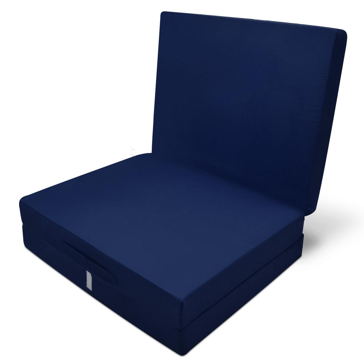 KLAPPMARTATZE Campix 200/100/10 cm Schwarz - Dunkelblau, Textil (90/200cm) - Beautissu 
