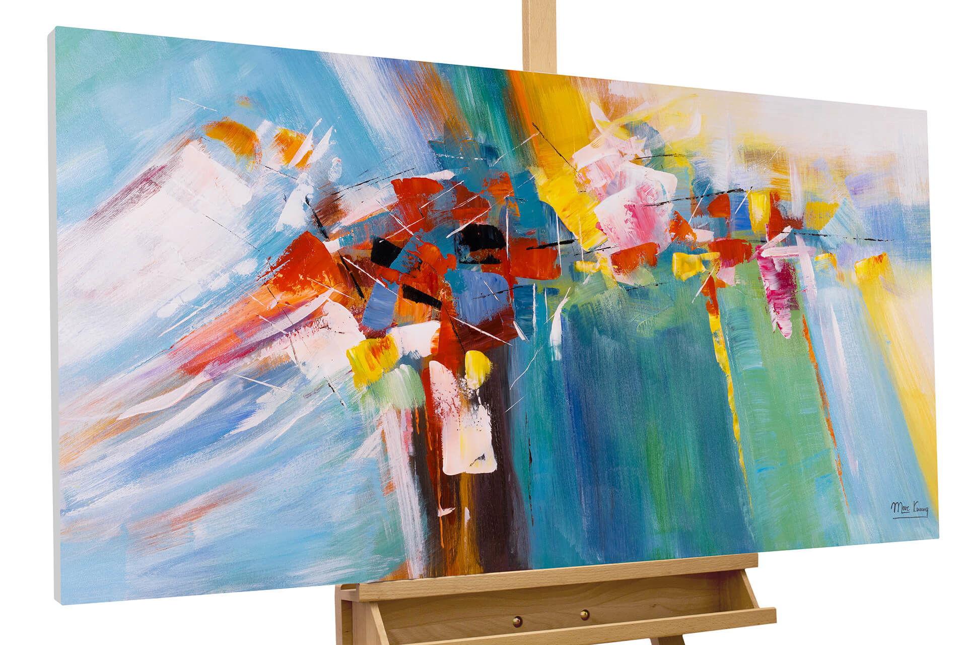ACRYLBILD HANDGEMALT 120/60 cm - Blau/Multicolor, Holz/Textil (120/60cm) - KUNSTLOFT