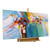 ACRYLBILD HANDGEMALT 120/60 cm - Blau/Multicolor, Holz/Textil (120/60cm) - KUNSTLOFT