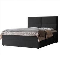 BOXBETT 120x200 cm mit Topper - Dunkelgrau, Holzwerkstoff/Textil (160/200cm) - Idohome