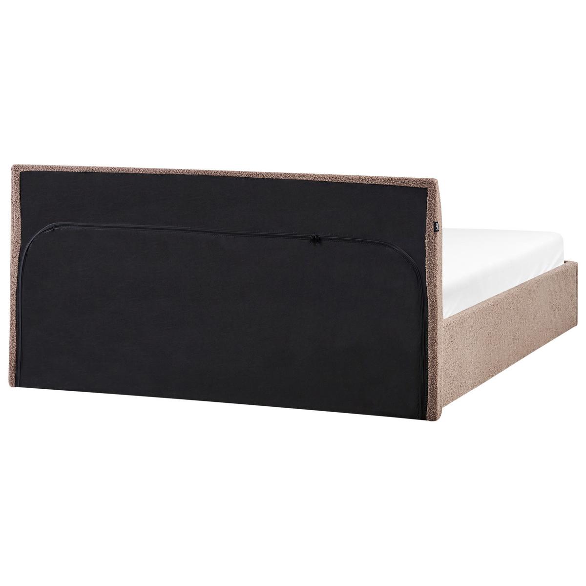 BETT mit Stauraum 180/200 cm Bouclé Braun Orbey - Braun, Textil (180/200cm) - Beliani