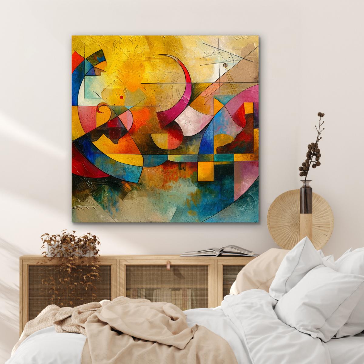METALLBILD Kunst - Abstrakt - Modern 90x90 cm - Gelb, Metall (90/90cm) - MuchoWow