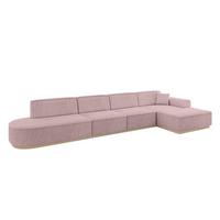 ECKSOFA Ottomane Rechts IREA-L3 - 412x165x80 cm Rosa - Rosa, Holzwerkstoff/Textil (412/165cm) - ALTDECOR