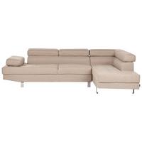 ECKFSOFA 5-Sitzer Stoff Beige linksseitig Norrea - Beige/Silberfarben, Textil (262/169cm) - Beliani