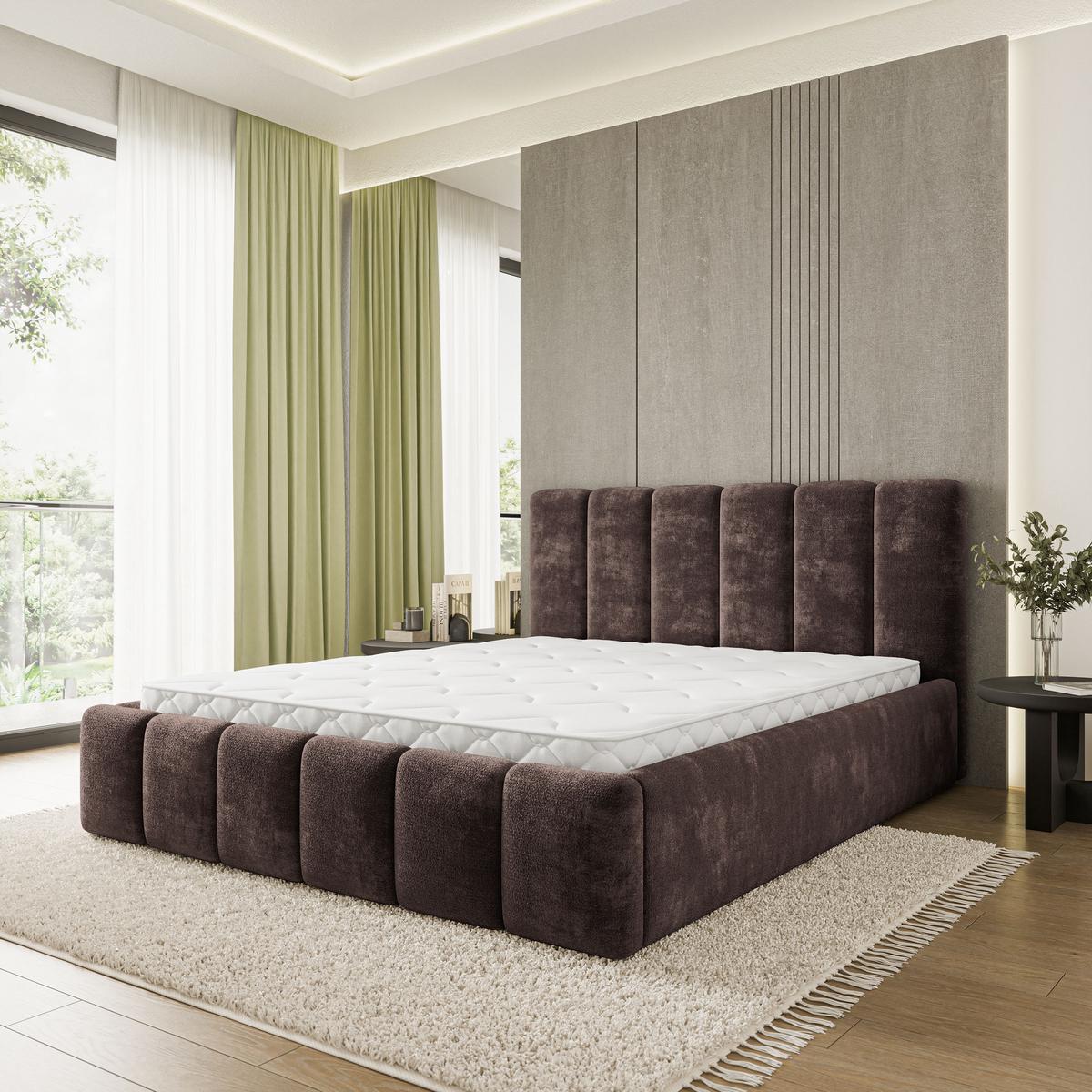 POLSTERBETT ATTORA LM 120x200 cm mit Bettkästen - Braun - Braun, Holz (120/200cm) - MASSENO