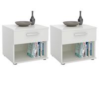 NACHTTISCH MARY 2ER-SET - Weiß, Holzwerkstoff (42/38/30cm) - CARO-Möbel