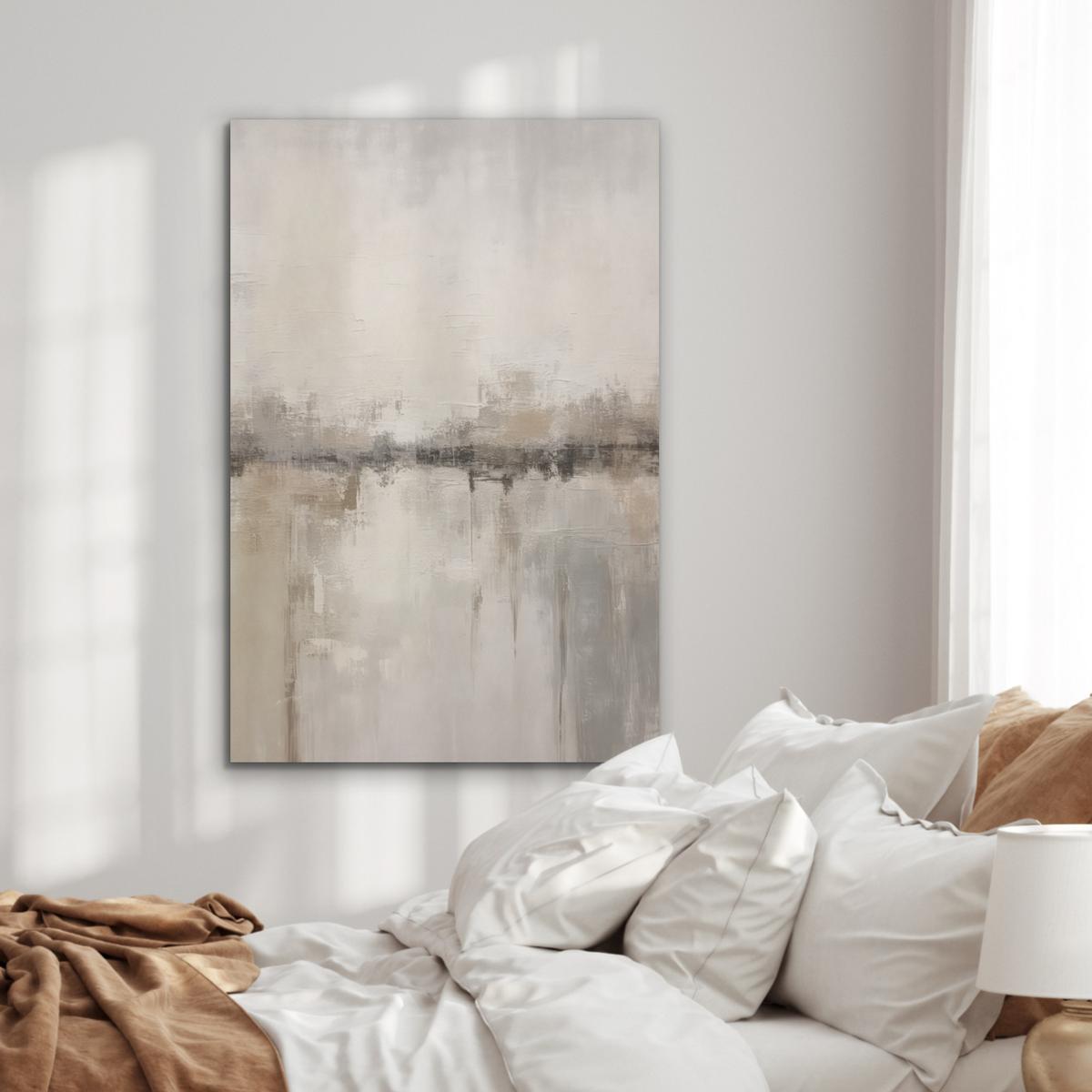 AKUSTIKBILD Moderne Kunst - Abstrakt - Beige Wanddeko 70x100 cm - Beige, Kunststoff (70/100/0.9cm) - MuchoWow