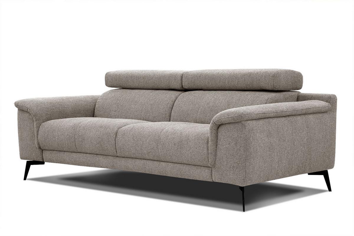 SOFA FIERO 3-Sitzer, taupe - Taupe/Schwarz, Holzwerkstoff/Textil (212/82/103cm) - Wozimo