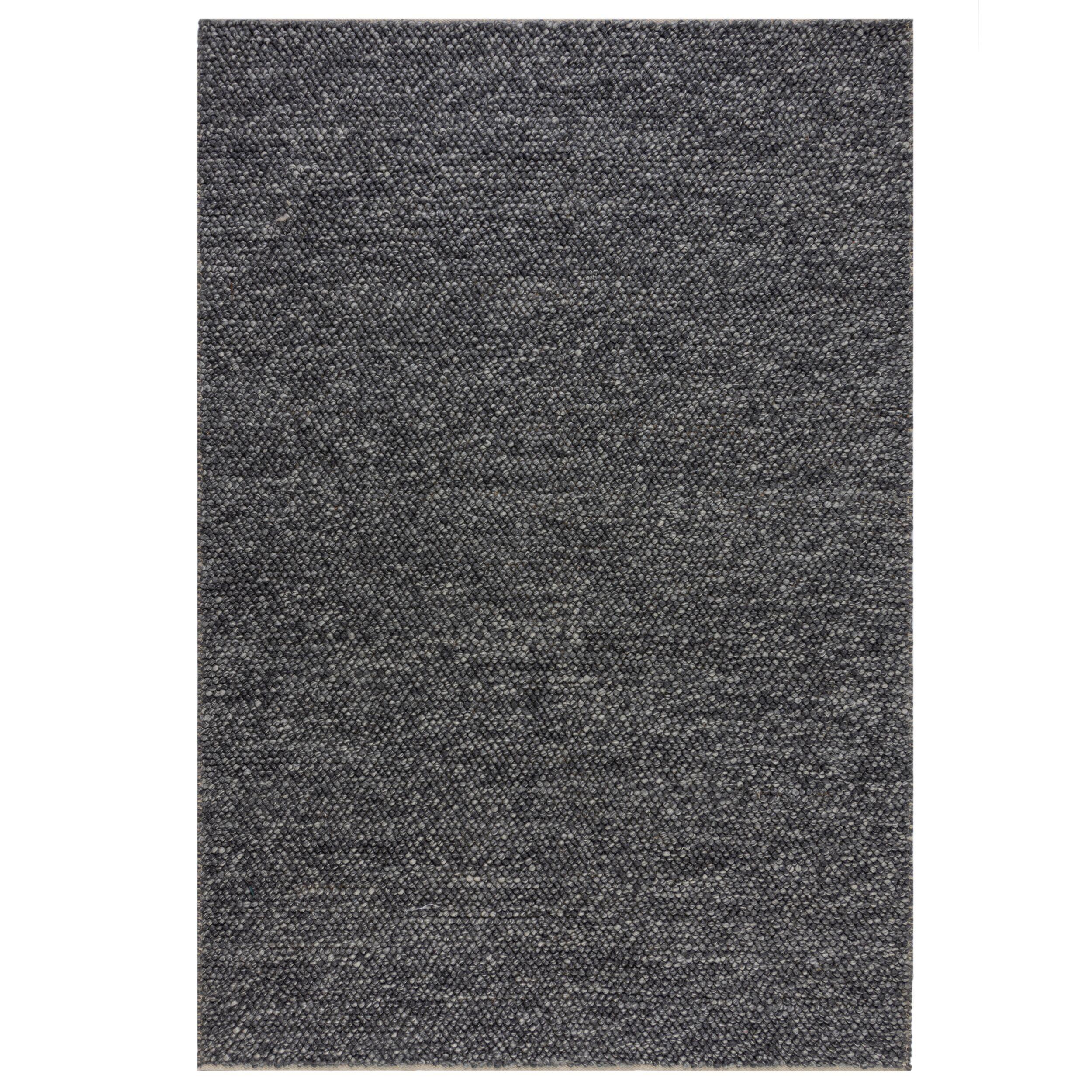 TEPPICH aus Wolle handgewebt MEDWAY in Anthrazit, einfarbig, 160 x 230 cm - Anthrazit, Textil (160/230cm) - KADIMA DESIGN