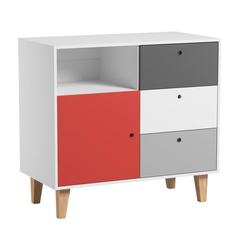 KINDERKOMMODE rot - Rot, Holzwerkstoff (103.5/96.5/55cm) - Petits-meubles