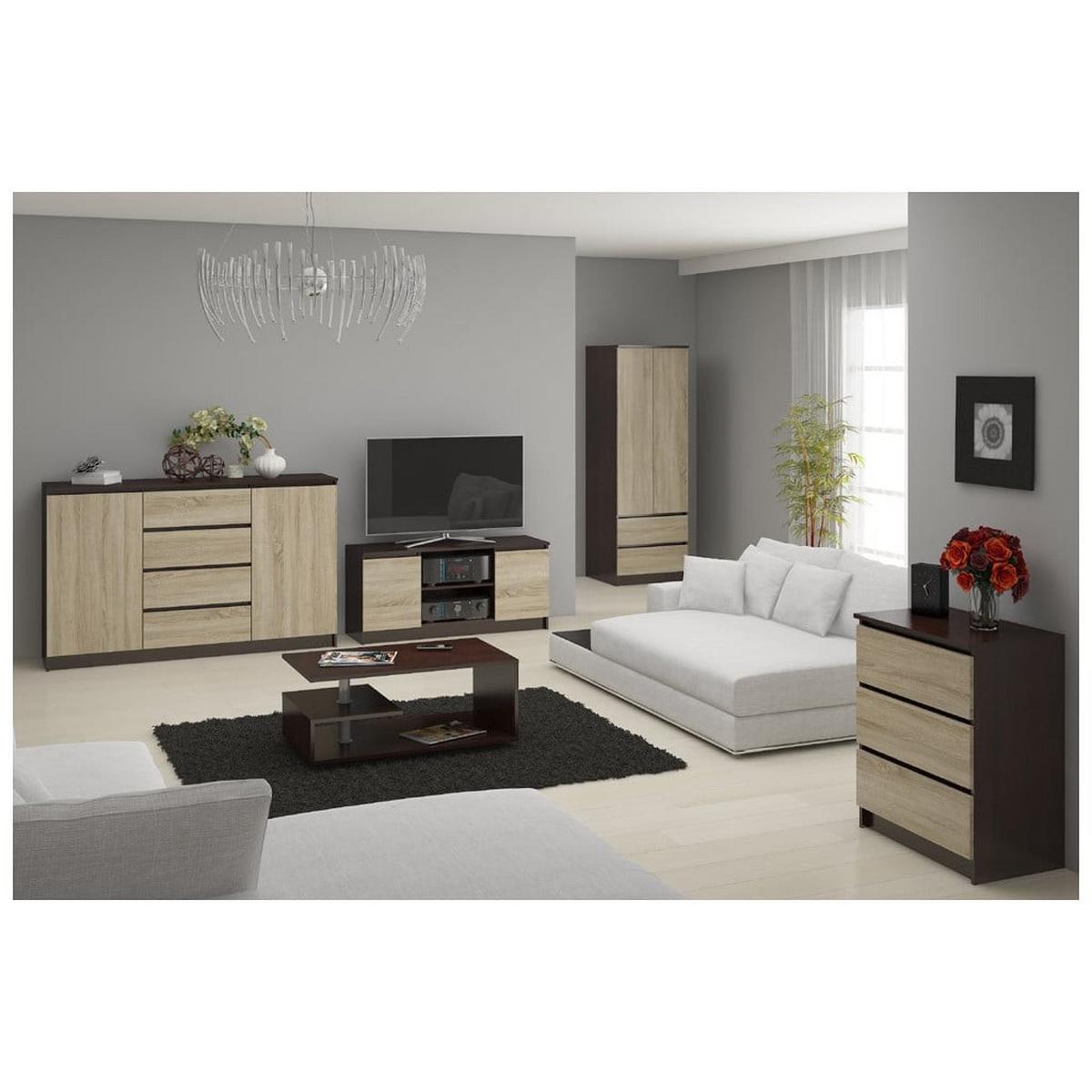KLEIDERSCHRANK Dunkelbraun, Eiche Sonoma 180/60/51 - Dunkelbraun, Holzwerkstoff (60/180/51cm) - RAUMHIRSCH FURNITURE