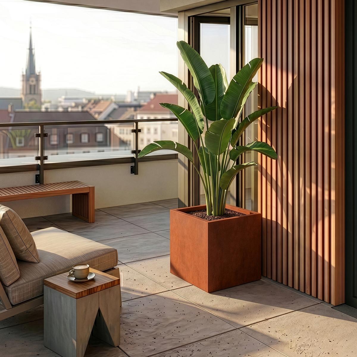 PFLANZKÜBEL Vaargel - Rostfarben, Metall (60/60/60cm) - casa.pro