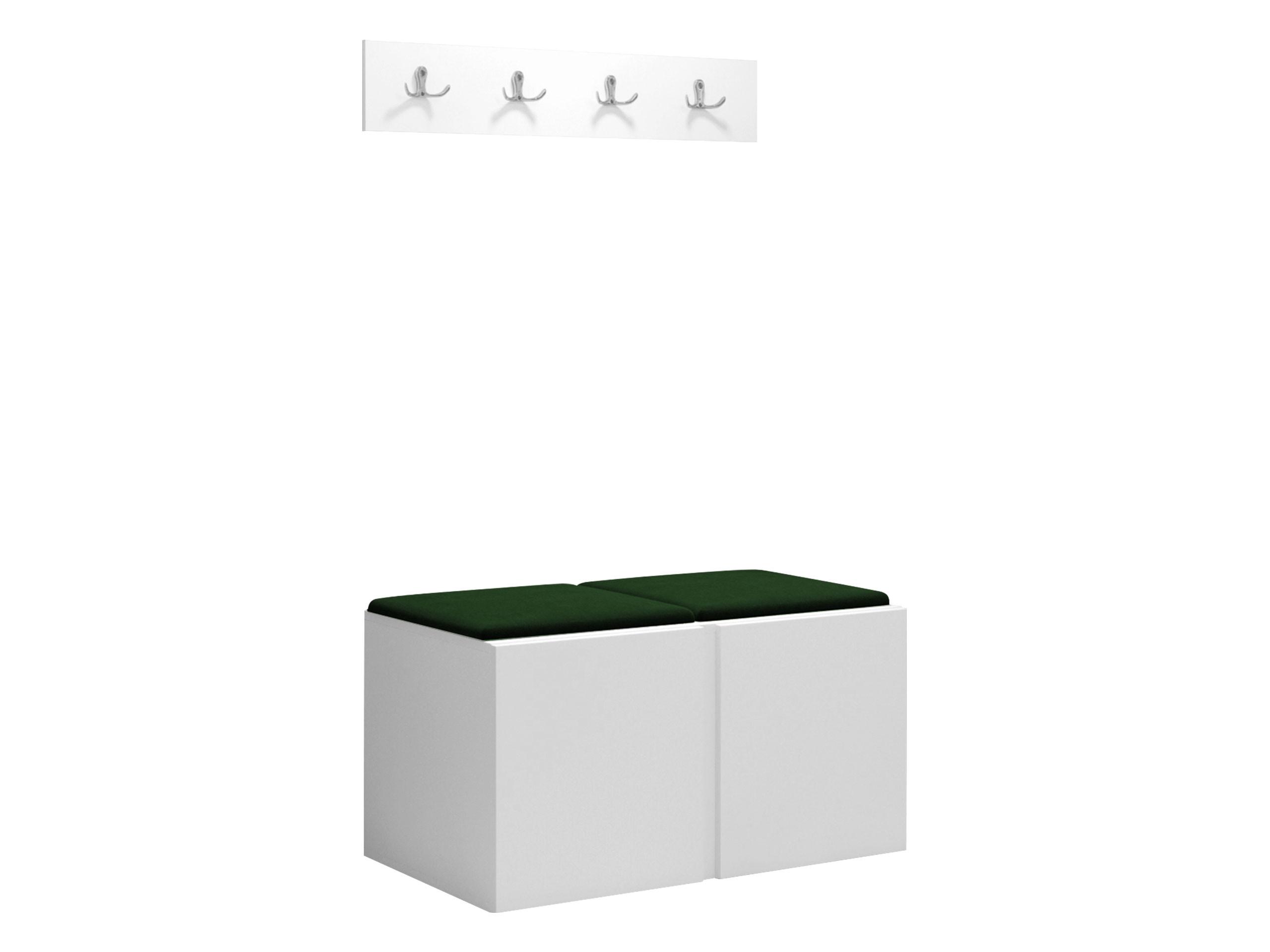 GARDEROBEN-SET Orion VI - Weiß/Grün, Holzwerkstoff/Kunststoff (84/42/46cm) - MIRJAN24