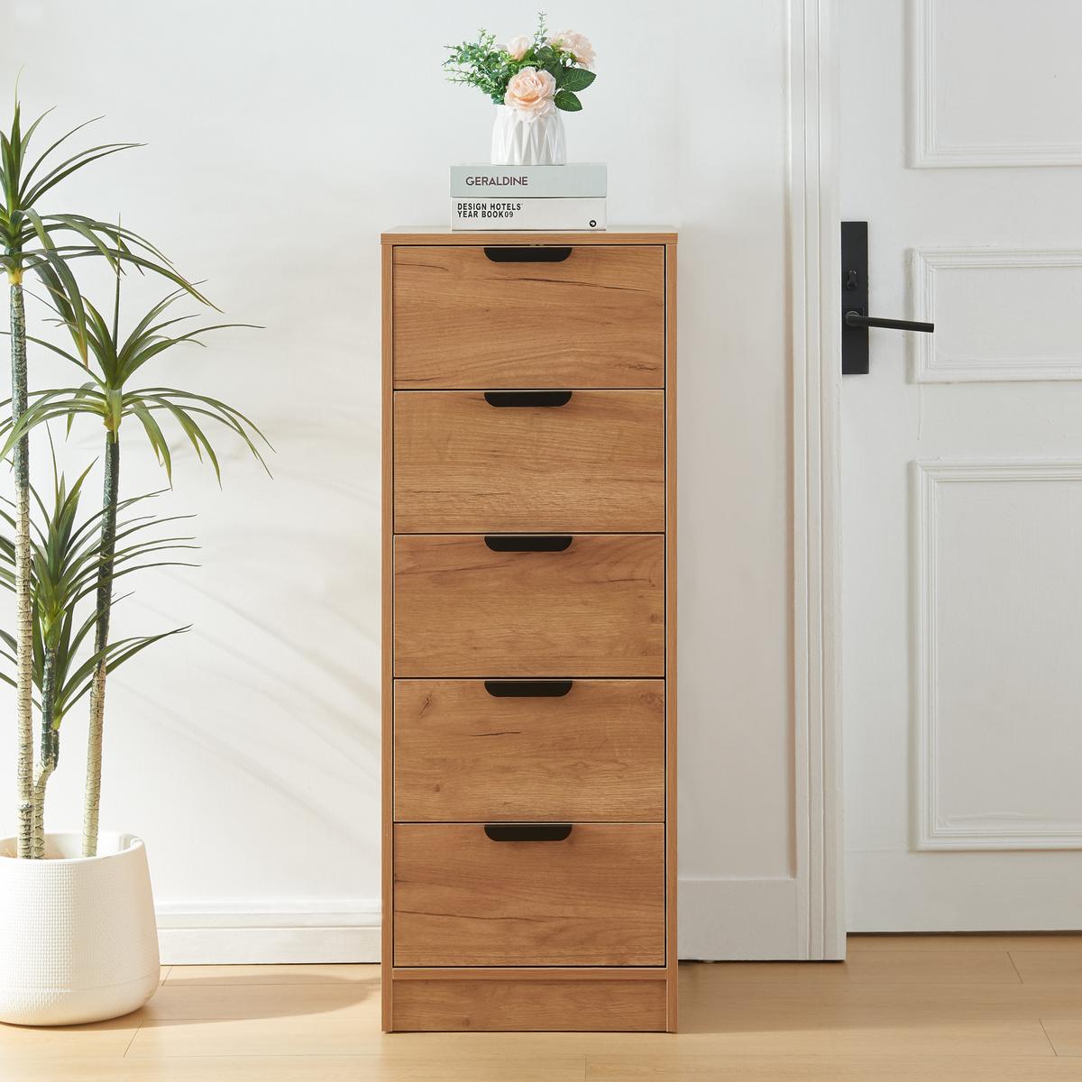 KOMMODE Varkaus - Eichefarben, Holzwerkstoff (40/108/40cm) - [en.casa]