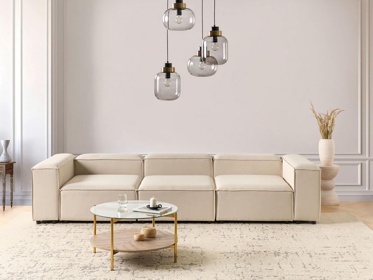 3-SITZER-MODULSOFA Beige Stoff Ardal - Beige, Textil (328/68/120cm) - Beliani