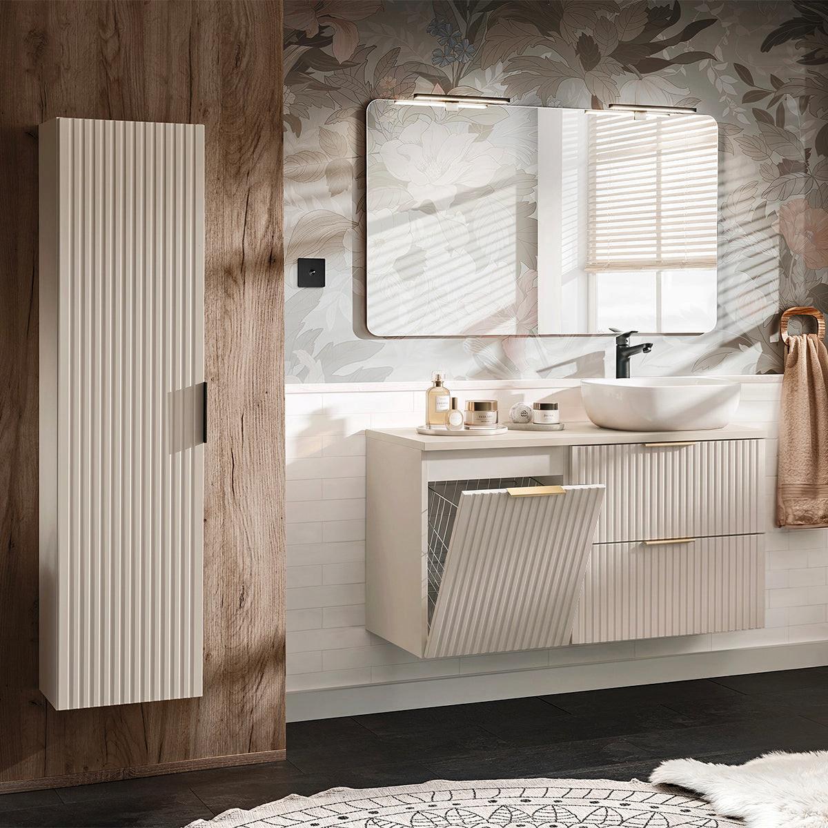 BADMÖBEL 100.8cm Adriel 2er-Set Kaschmir - Beige, Holzwerkstoff (100.8/59/46cm) - Petits-meubles