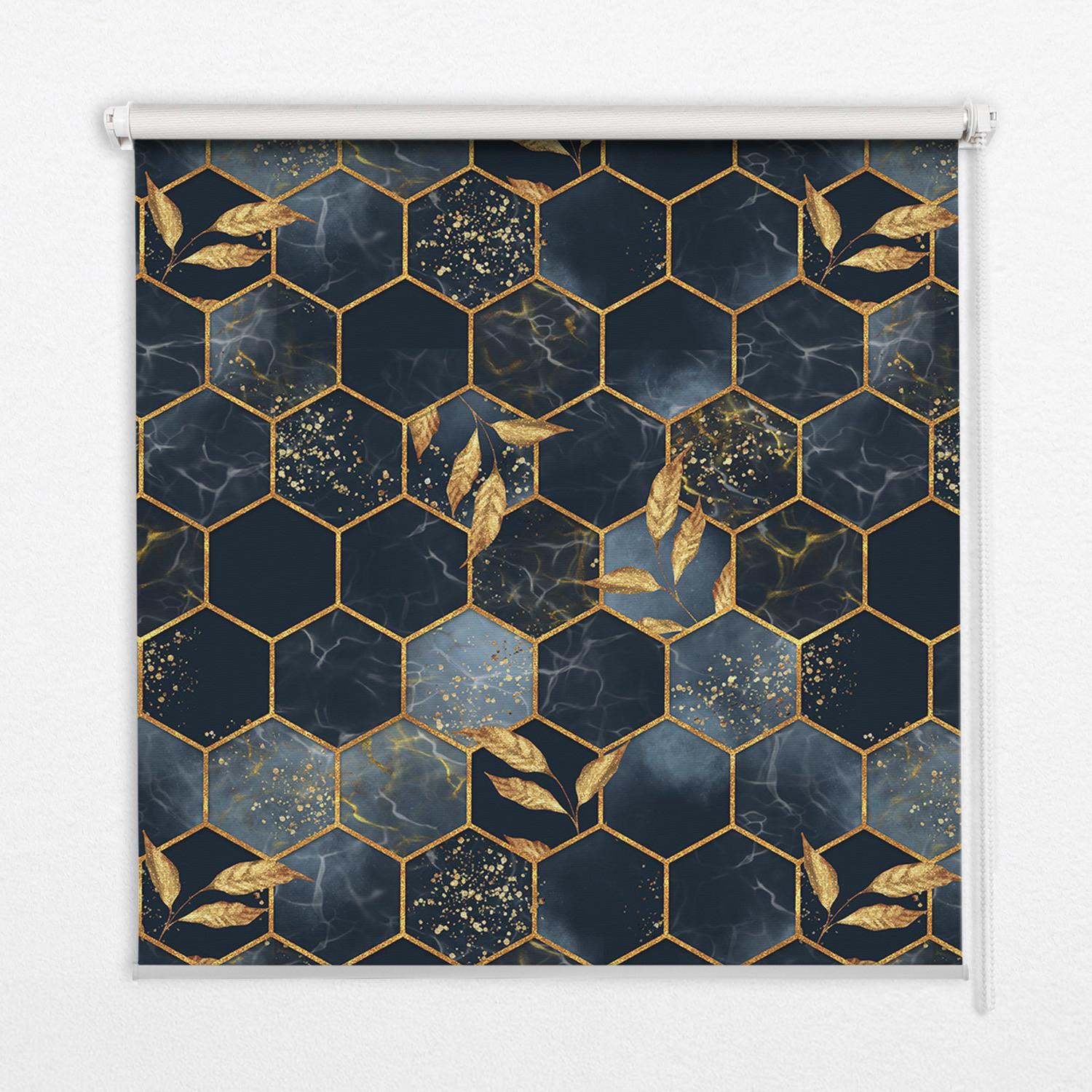 INNENROLLO - Fensterrollo - Rollo - 150x180 cm - Honigwaben - Dunkelblau, Kunststoff (150/180/0.5cm) - TULUP