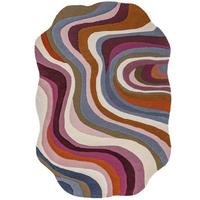 TEPPICH aus Wolle, handgetuftet, EFFRA, in Multi, Wellen-Swirl, 160 x 230 cm - Multicolor, Textil (160/230cm) - KADIMA DESIGN
