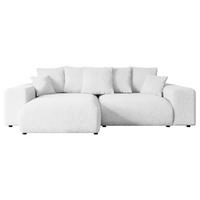 ECKSOFA Ottomane links ESKAR-L 266x176x72 Weiß Bouclé - Schwarz/Weiß, Holzwerkstoff/Kunststoff (266/176cm) - ALTDECOR