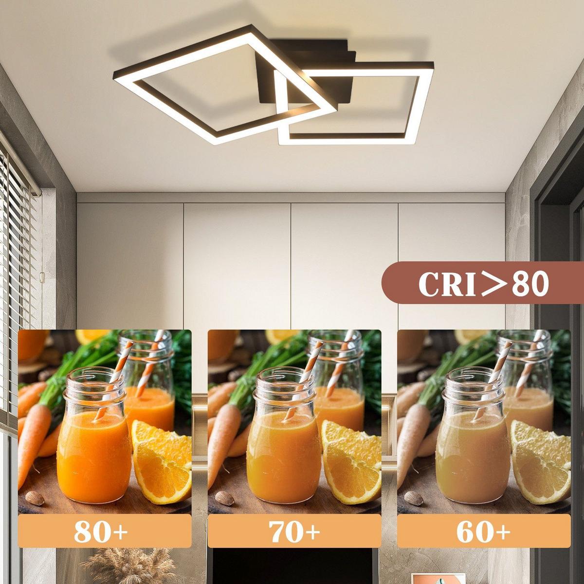 LED-DECKENLEUCHTE Tannwall 6.0/47.0/29.5 cm - Schwarz, Metall (29.5/6/47cm) - ZMH