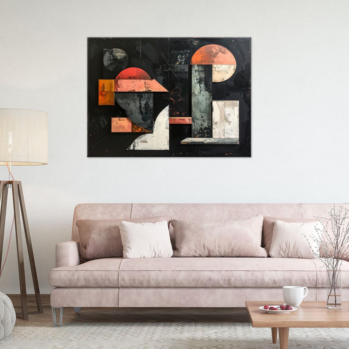 LEINWANDBILD Abstraktion 30x20cm - Schwarz, Textil (30/20cm) - Feeby