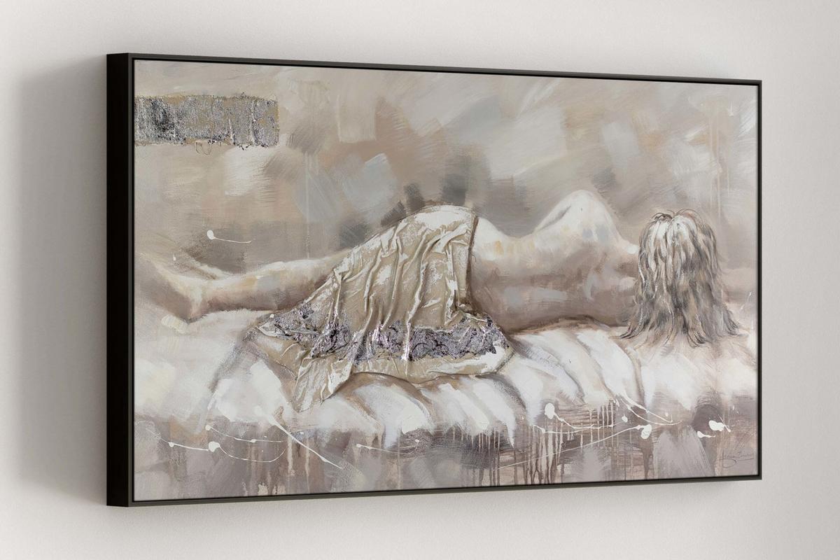 ÖLGEMÄLDE 120/60 cm - Beige, Holz/Textil (120/60cm) - KUNSTLOFT