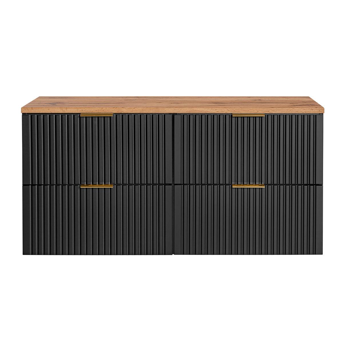 WASCHTISCHUNTERSCHRANK 120.8cm Adriel Schwarz und Holz - Schwarz, Holzwerkstoff (120.8/59/46cm) - Petits-meubles