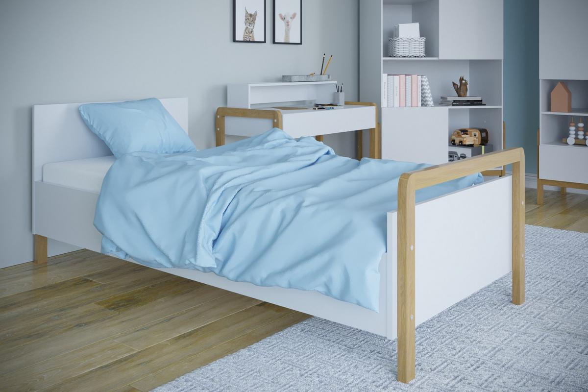 KINDERBETT VICTOR mit Schublade und Matratze Weiß 84/91/190 - Weiß, Holzwerkstoff (80/180cm) - RAUMHIRSCH FURNITURE