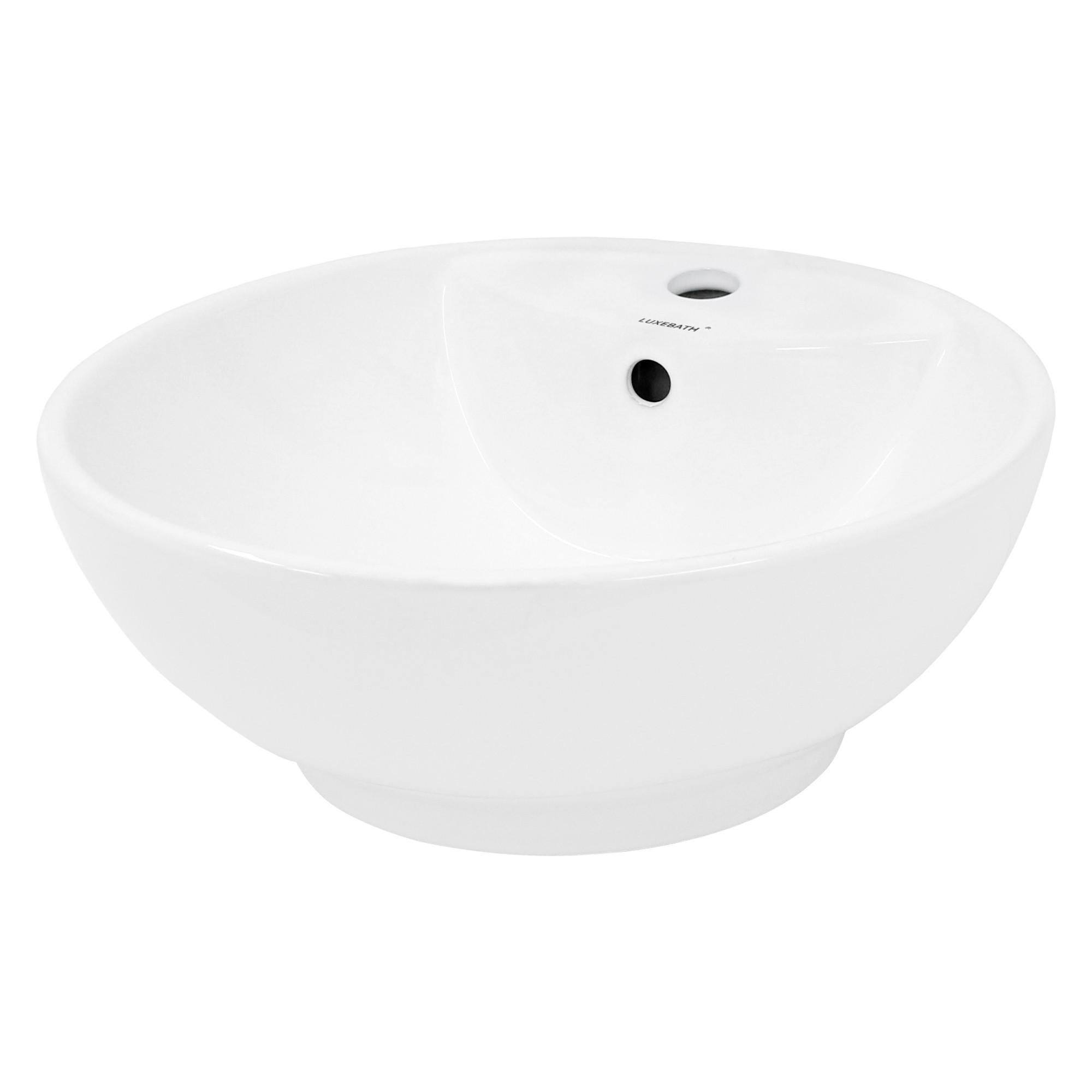 WASCHBECKEN Ø 455 x 185 mm rund aus Keramik in Weiß - Weiß, Keramik (45.5/18.5/45.5cm) - ECD-Germany