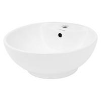WASCHBECKEN Ø 455 x 185 mm rund aus Keramik in Weiß - Weiß, Keramik (45.5/18.5/45.5cm) - ECD-Germany