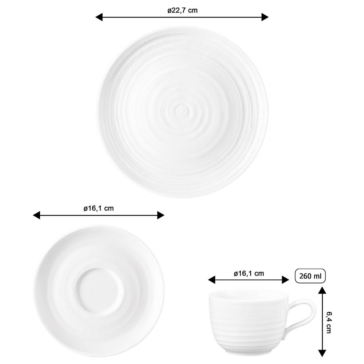 KAFFEESERVICE Terra Uni weiß 18-tlg. - Weiß, Keramik (24/18.1/43cm) - Seltmann Weiden